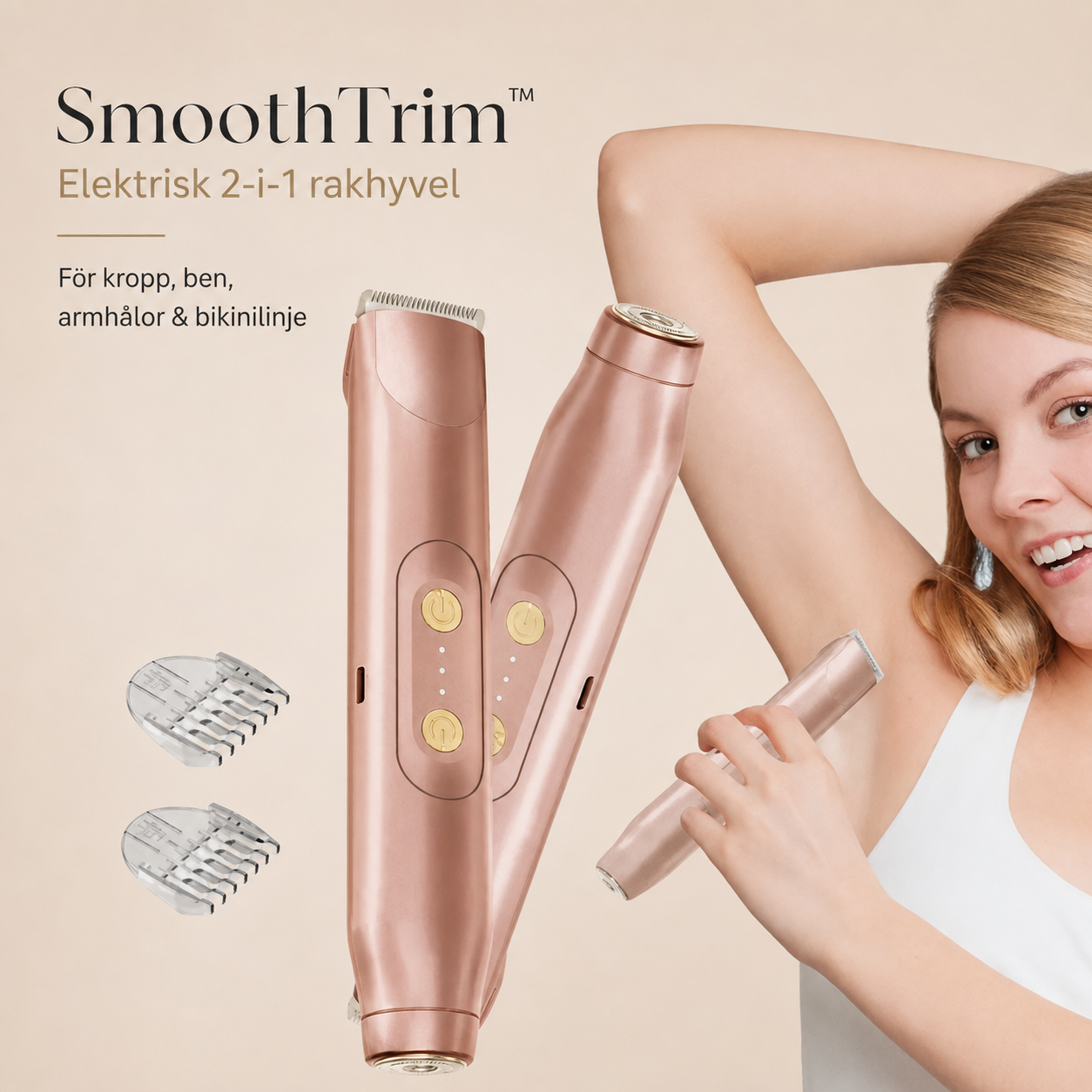 SmoothTrim™ – Elektrisk 2-i-1 Rakhyvel