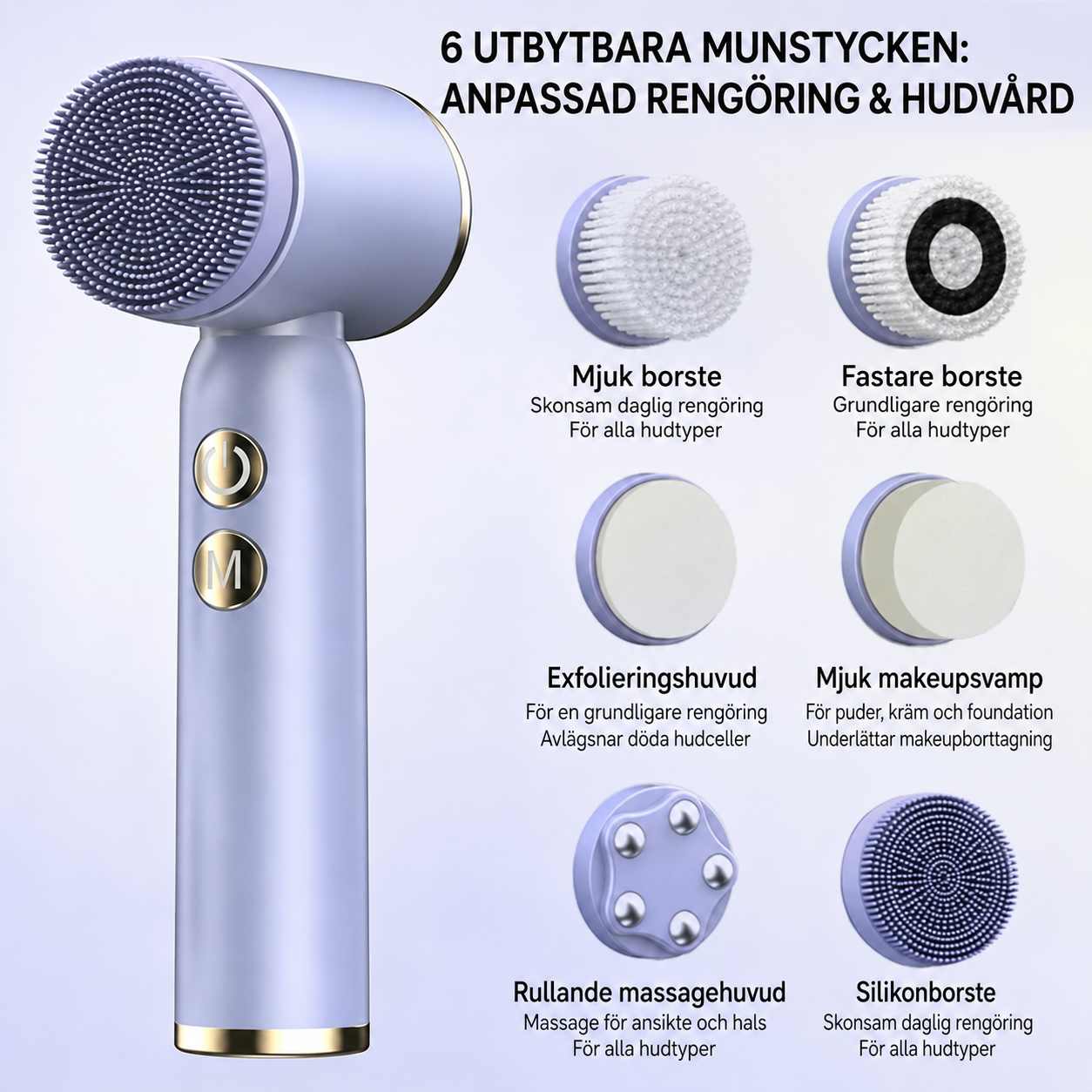 6-i-1 Elektrisk Ansiktsborste