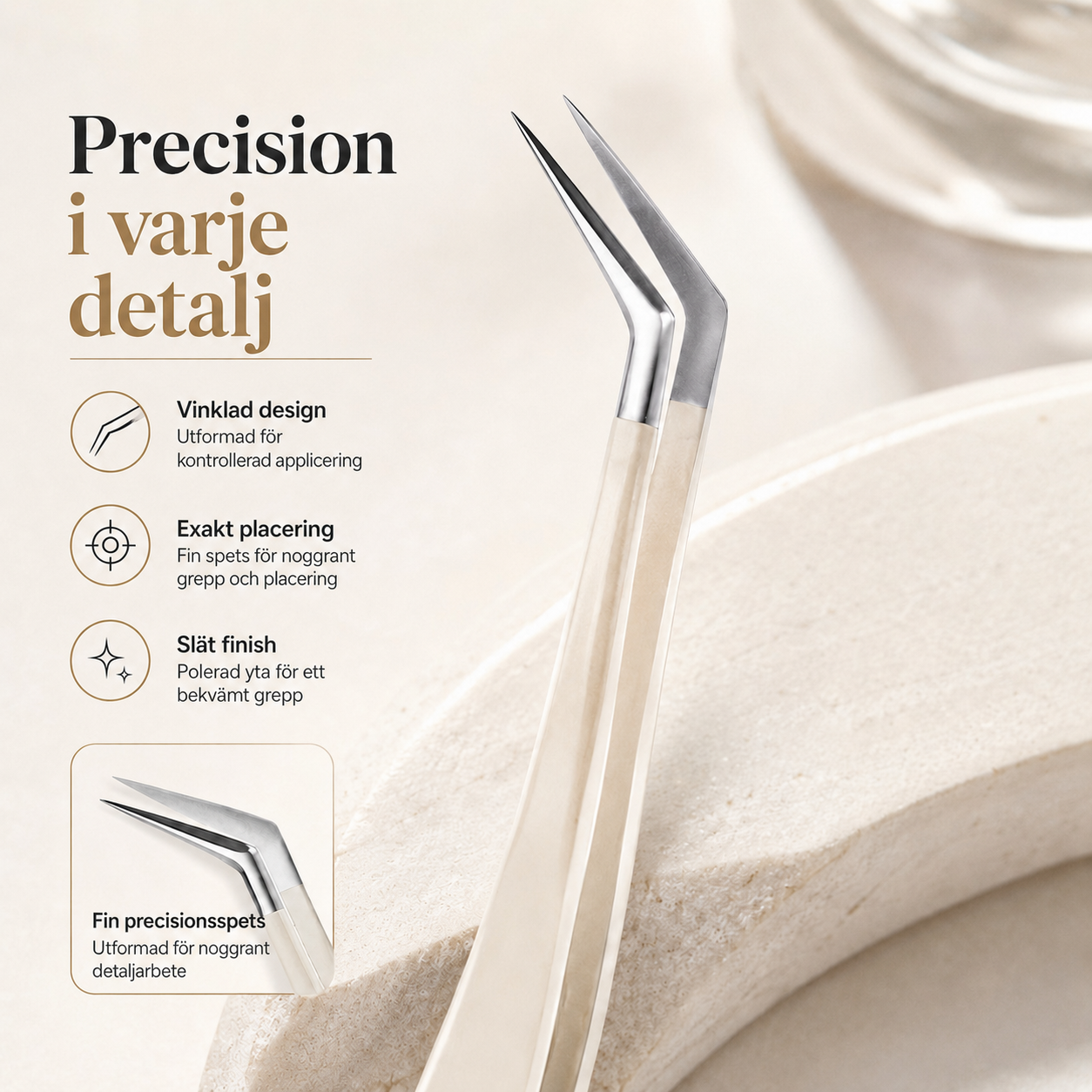 Precision Lash Tweezer Set – 4 delar