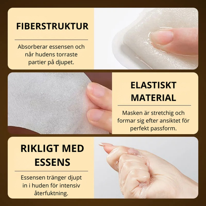 Máscara Facial Dourada 24K - Pack de 10
